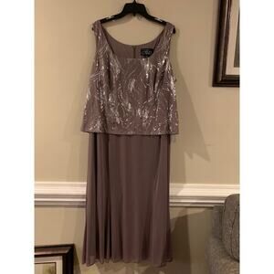Alex Evenings Size 20 Dress Sequin Satin Formal Cocktail Party Cruise Dinner NWT